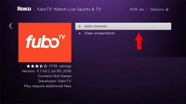 Step 2 Select fuboTV (fubo TV Watch Live Sports & TV) from the search results