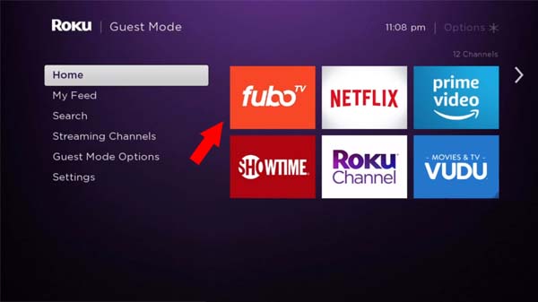 Step 4 Select the fuboTV icon from the home screen to launch fubo TV
