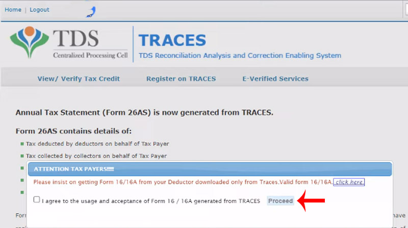 How to Check TDS Online Step 5