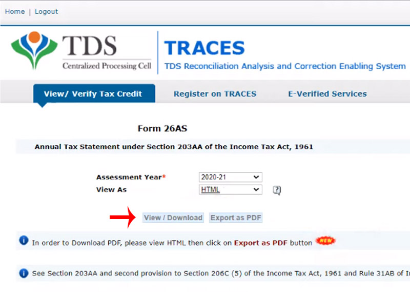 How to Check TDS Online Step 7