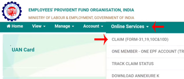 PF Online Withdrawal Process Step 4 sub-step 2