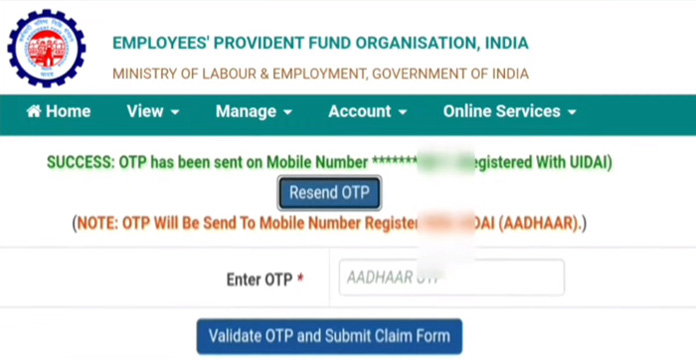 PF Online Withdrawal Process Step 6 sub-step 4