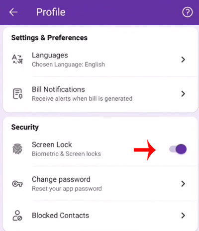 PhonePe App me Fingerprint Lock kaise lagaye Step 3