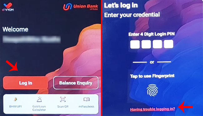 Union Vyom ka Login Pin kaise Reset kare Step 1