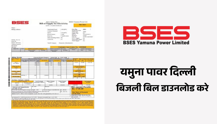 Download BSES Yamuna Power Electricity Bill