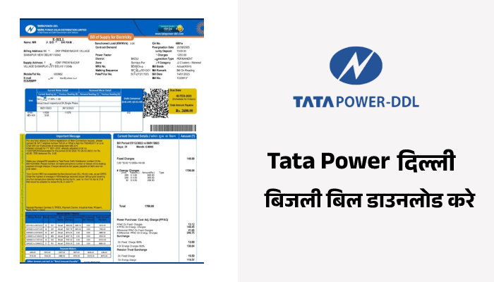 Download Tata Power Delhi Electricity Bill