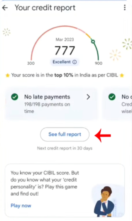 Google Pay Se CIBIL Score Check Kare Step 7