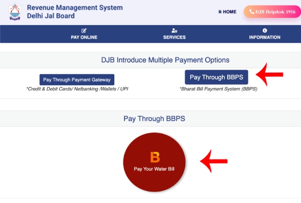 Delhi Jal Board Water Demand Note Payment Online Step 2