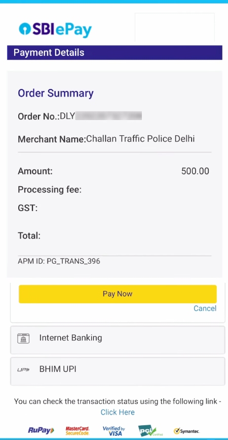 Delhi Traffic Police E-Challan Pay Kaise Kare Step 5