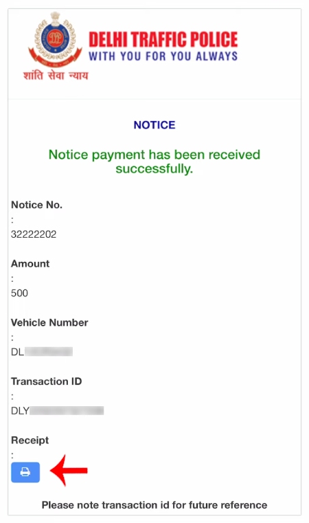 Delhi Traffic Police E-Challan Pay Kaise Kare Step 6