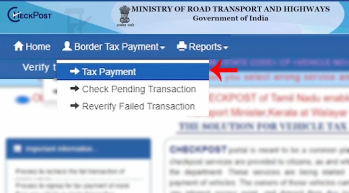 Haryana Ka Road Tax Kaise Bhare Step 2