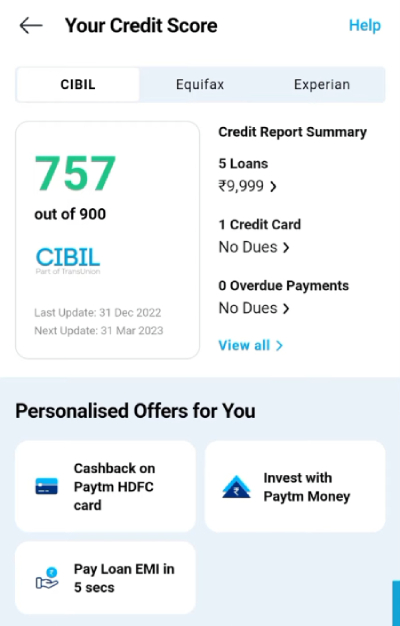 Paytm Se CIBIL Score Check Kare Step 5