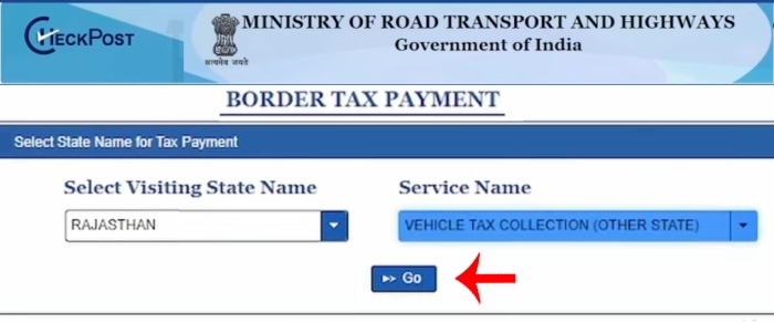 Rajasthan Ka Road Tax Kaise Bhare Step 3