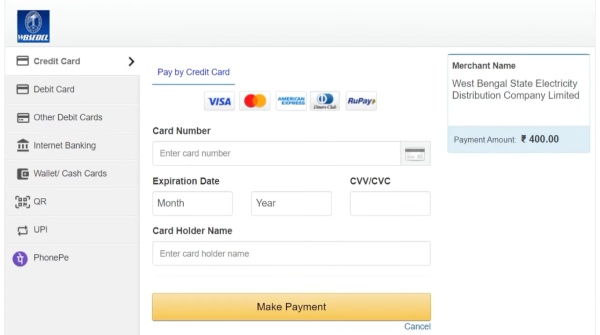 WBSEDCL Bill Payment Kaise Kare Step 8