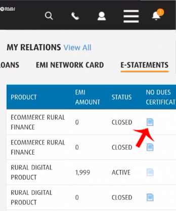 Bajaj Finserv Loan NOC Certificate Download Kaise Kare Step 5