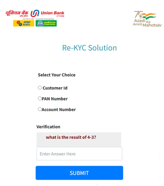 Union Bank KYC Update Kaise Kare Step 2