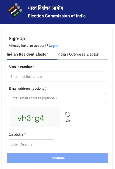 Election Commission of India Website Par Register Kaise Kare Step 2