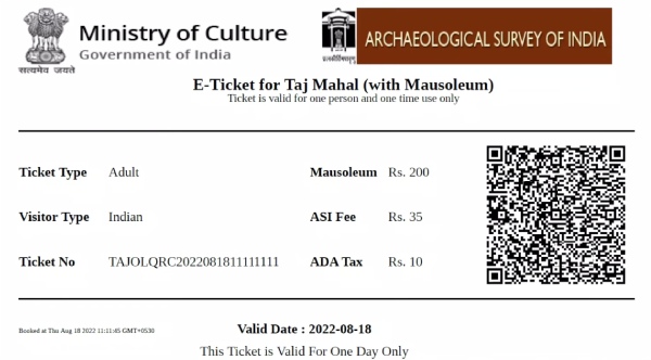 Tajmahal Online ticket book Kaise Kare Step 6